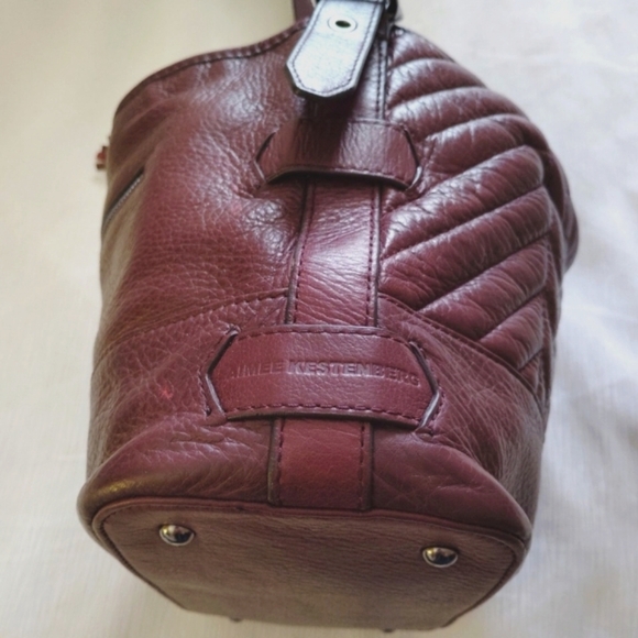 Aimee Kestenberg Leather Purse Shoulder Bag Quilted Burgundy Brown Satchel - Picture 5 of 15